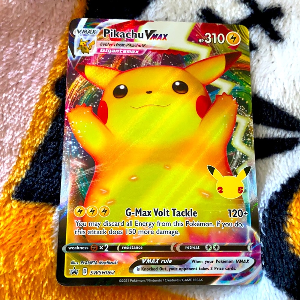Pikachu Pokémon card. buy 1 ppkemon card listing get 1 free